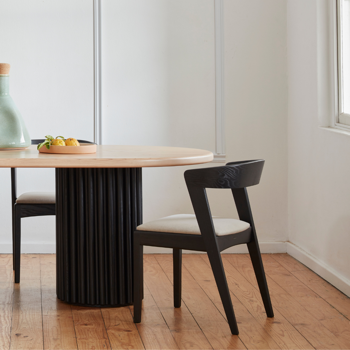 Dining Furniture, dining chairs, Woodbender, Custom Furniture, dining table, dining room, close up view