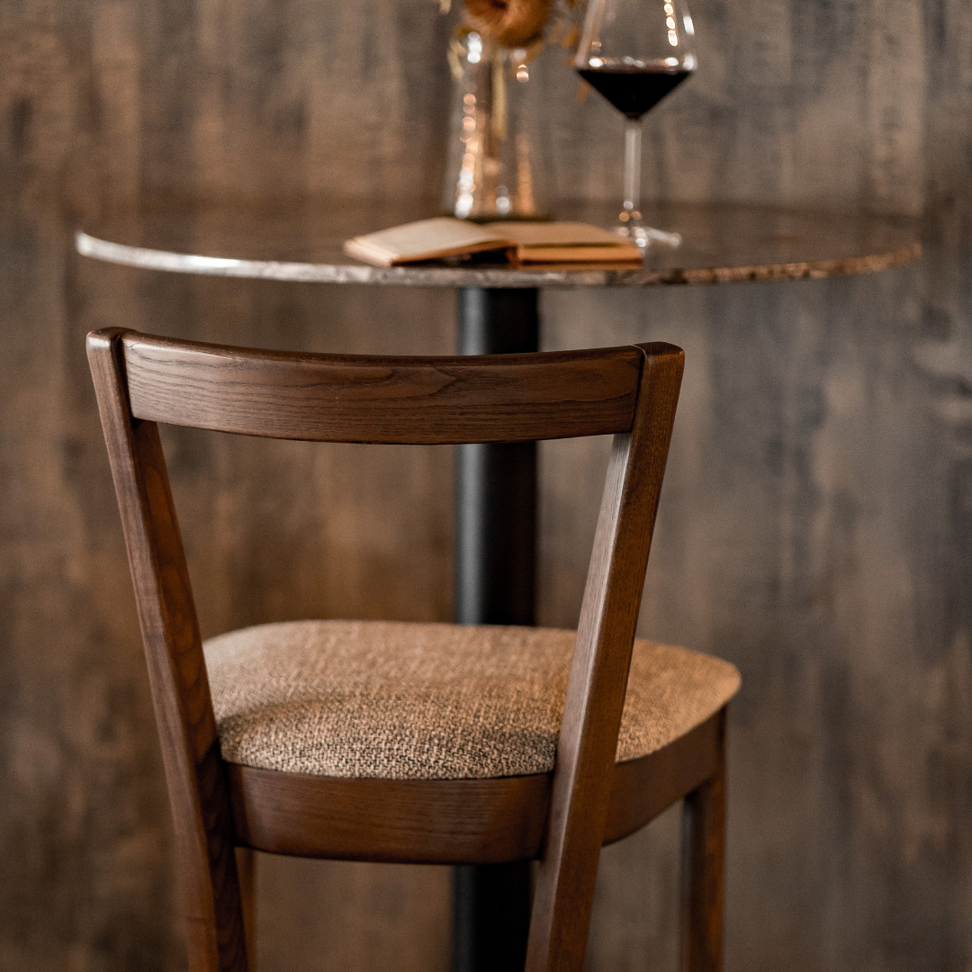 Dining Furniture, Counter Stools, kitchen stools, Bar Stools, Woodbender, Custom Furniture, kitchen furniture, close back view